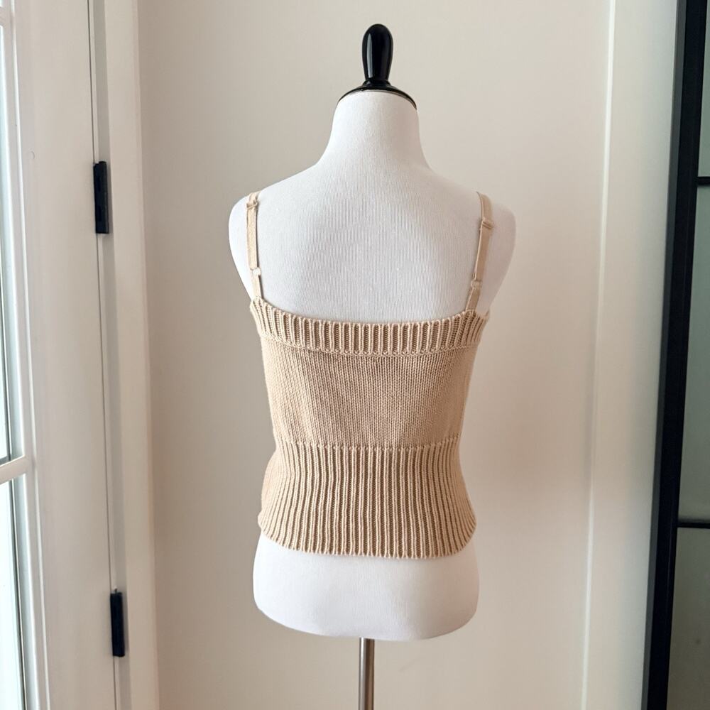 Y2K Victoria’s Secret Mota Intl Sweater Tank Top M Cream Cotton Knit - Picture 3 of 12